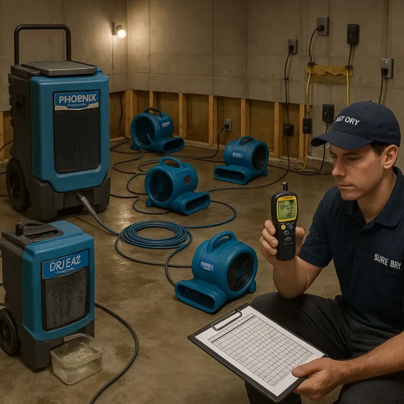 Structural Drying and Dehumidification process in New Philadelphia, PA